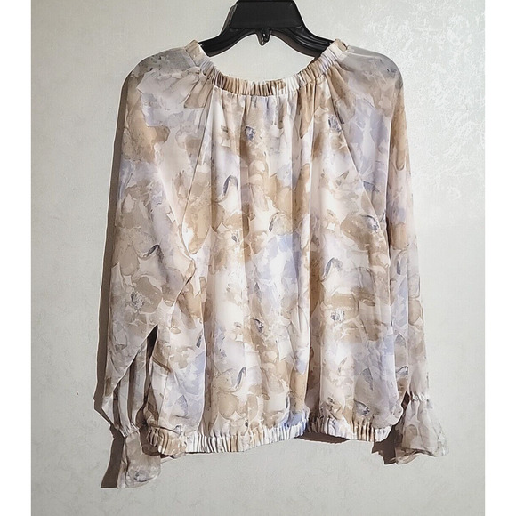 Nine West Blouse Layered Elastic Waist sz XXL Floral - Picture 5 of 5